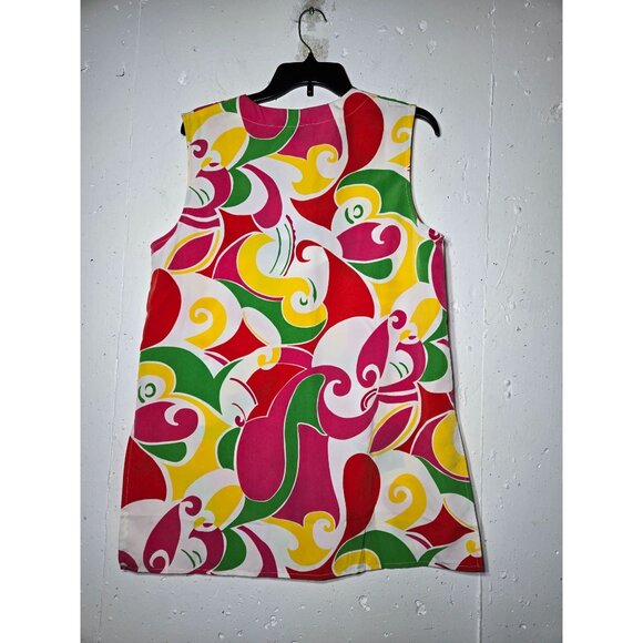 Susan Graver Sleeveless Button Front Top Size Medium Groovy Vintage Art NWT - Picture 2 of 11